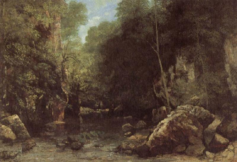 Courbet, Gustave The Shaded  stream Spain oil painting art